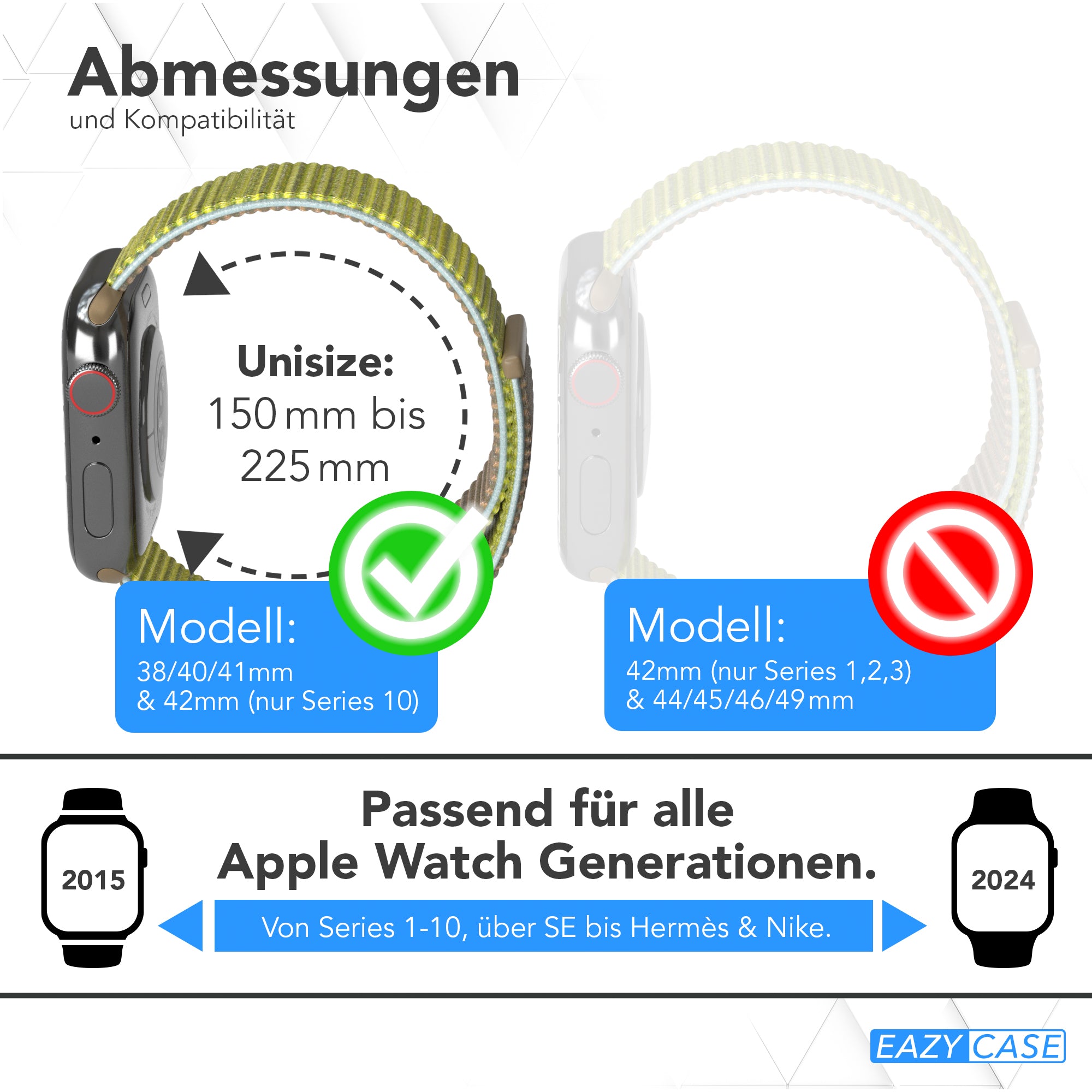 Apple Watch Nylon Armband mit Klettverschluss EAZY CASE Sport Loop 