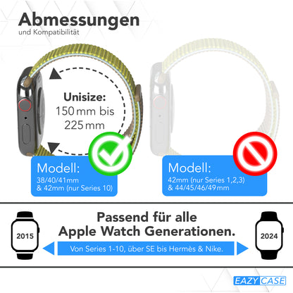 Apple Watch Nylon Armband mit Klettverschluss EAZY CASE Sport Loop 