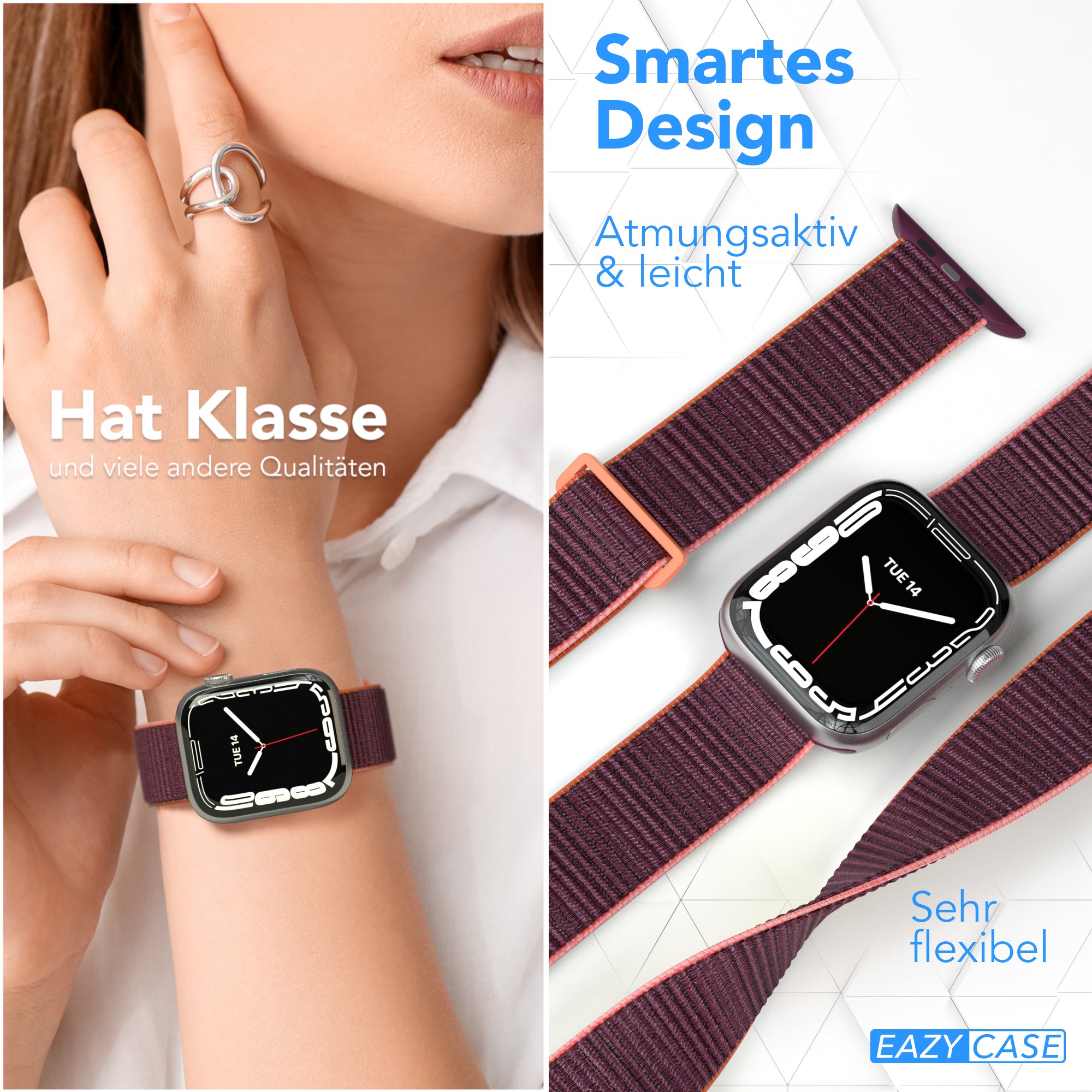 Apple Watch Nylon Armband mit Klettverschluss EAZY CASE Sport Loop 