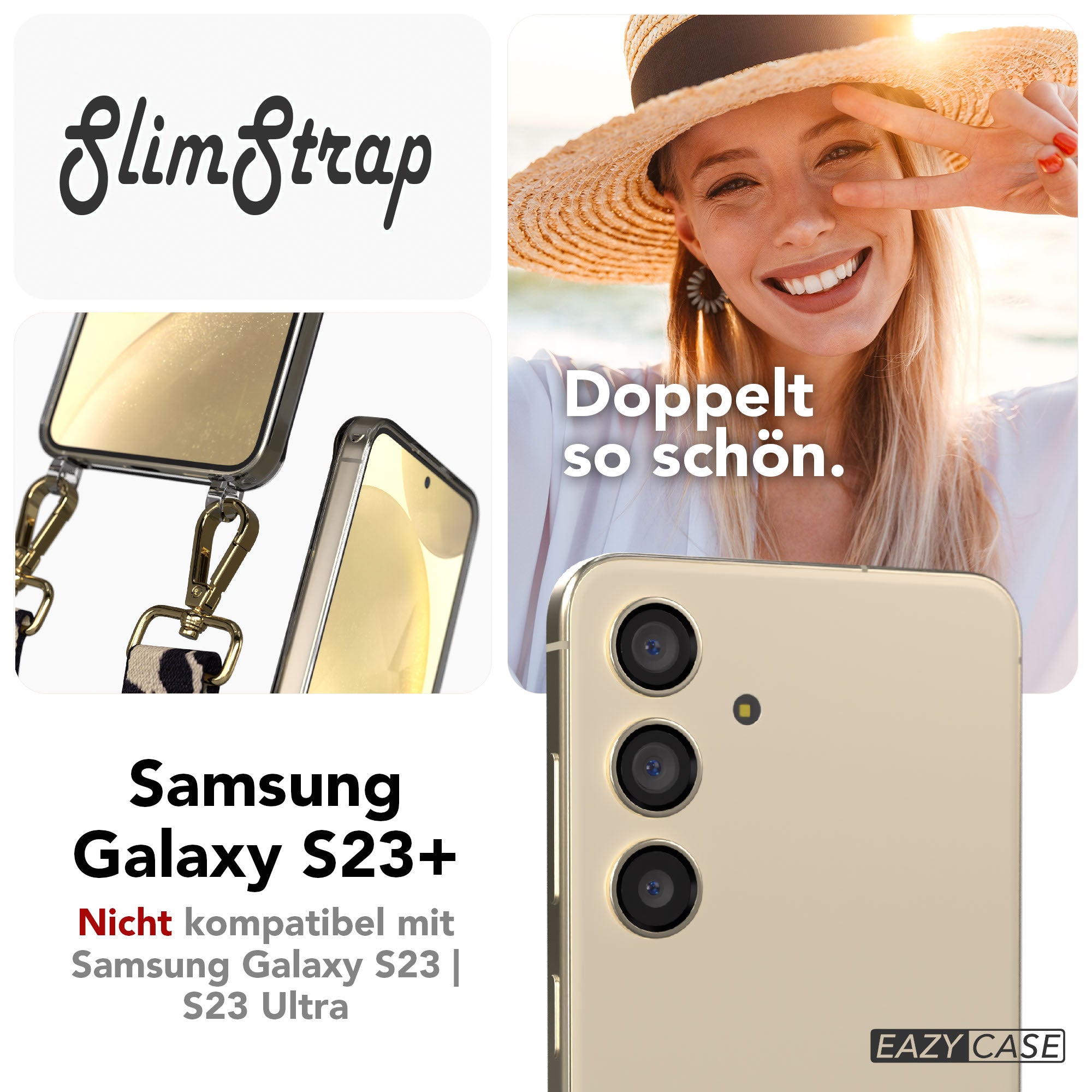 Samsung Galaxy S24 transparente Hülle mit MagSafe Magnetring und Handyketten Ösen