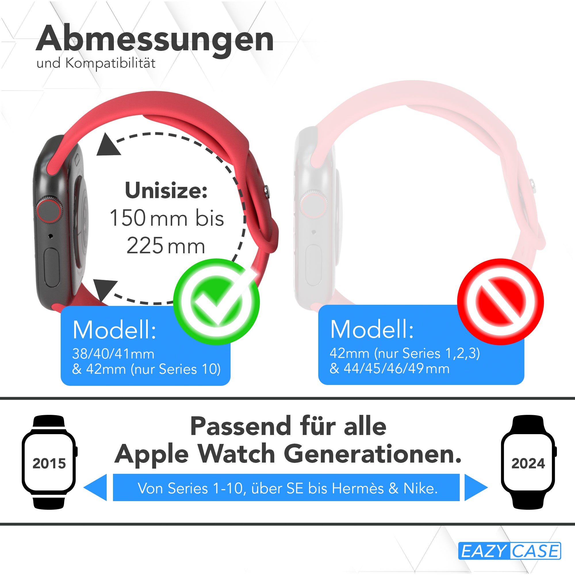 Apple Watch Silikon Armband mit Schnellverschluss von EAZY CASE 
