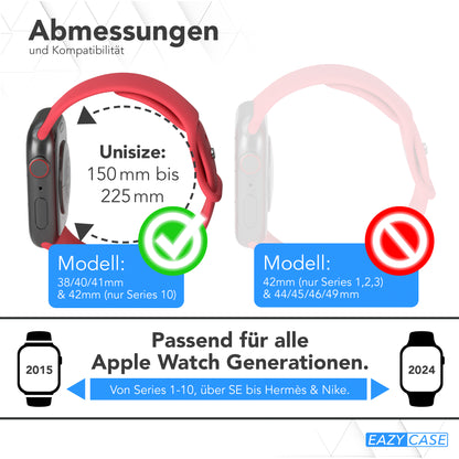 Apple Watch Silikon Armband mit Schnellverschluss von EAZY CASE 