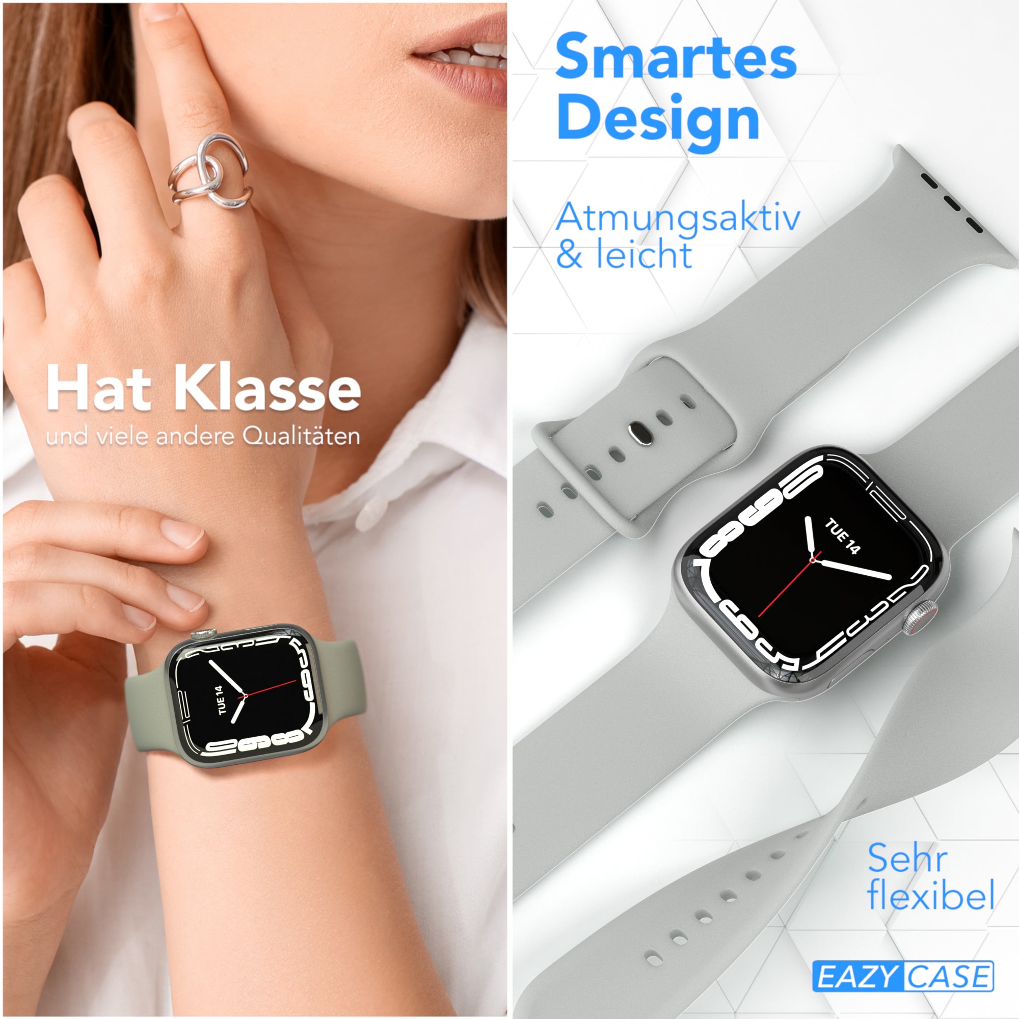 Apple Watch Silikon Armband mit Schnellverschluss von EAZY CASE 
