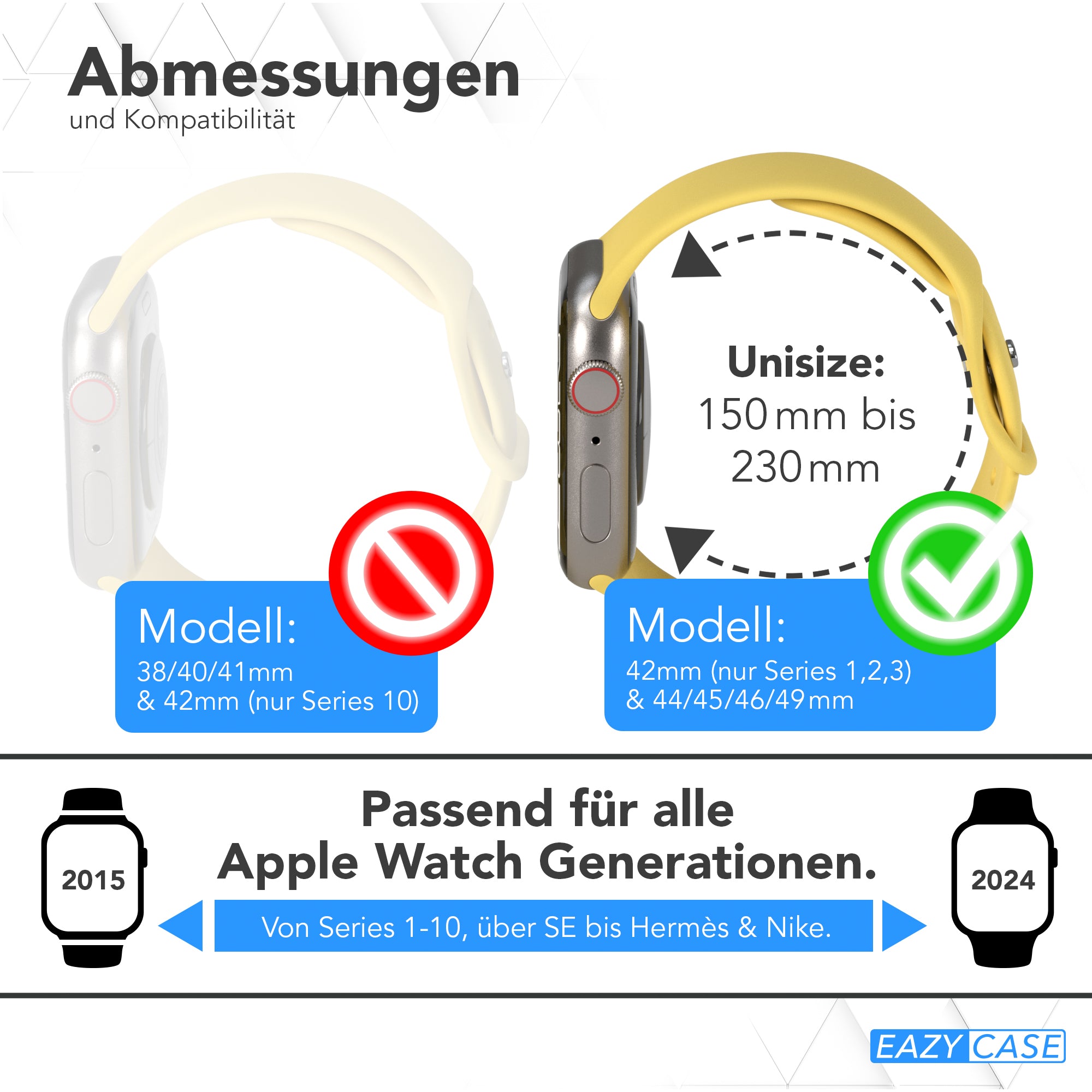 Apple Watch Silikon Armband mit Schnellverschluss von EAZY CASE 
