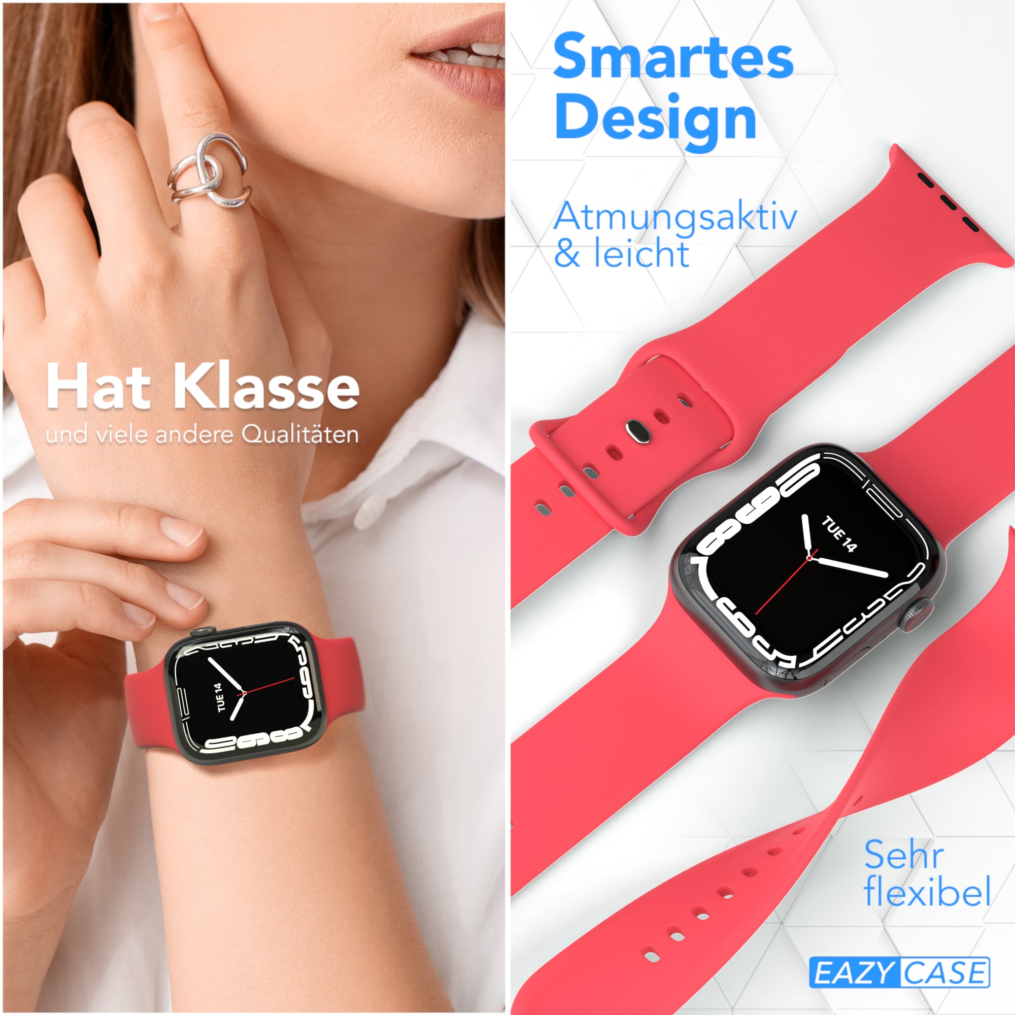 Apple Watch Silikon Armband mit Schnellverschluss von EAZY CASE 