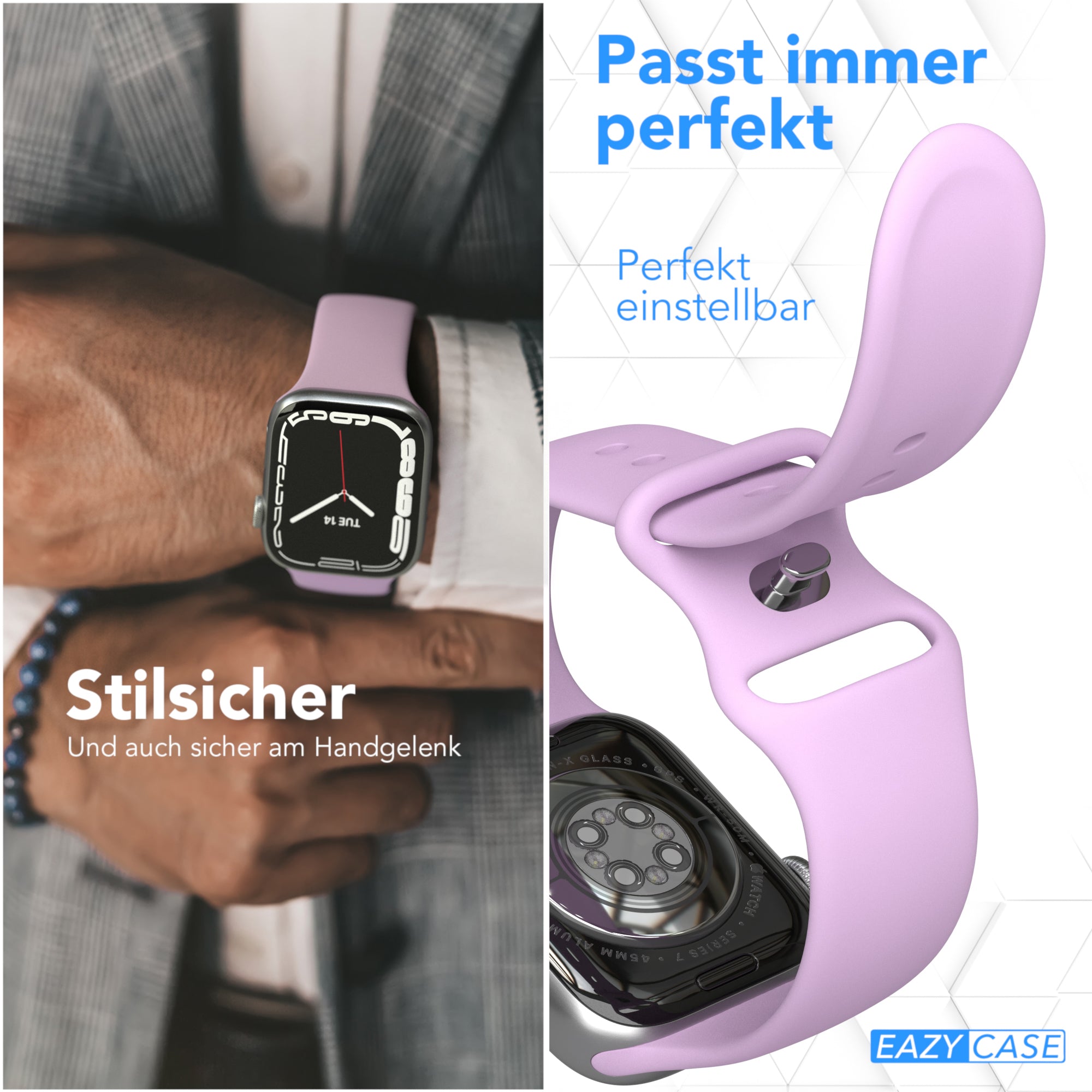 Apple Watch Silikon Armband mit Schnellverschluss von EAZY CASE 