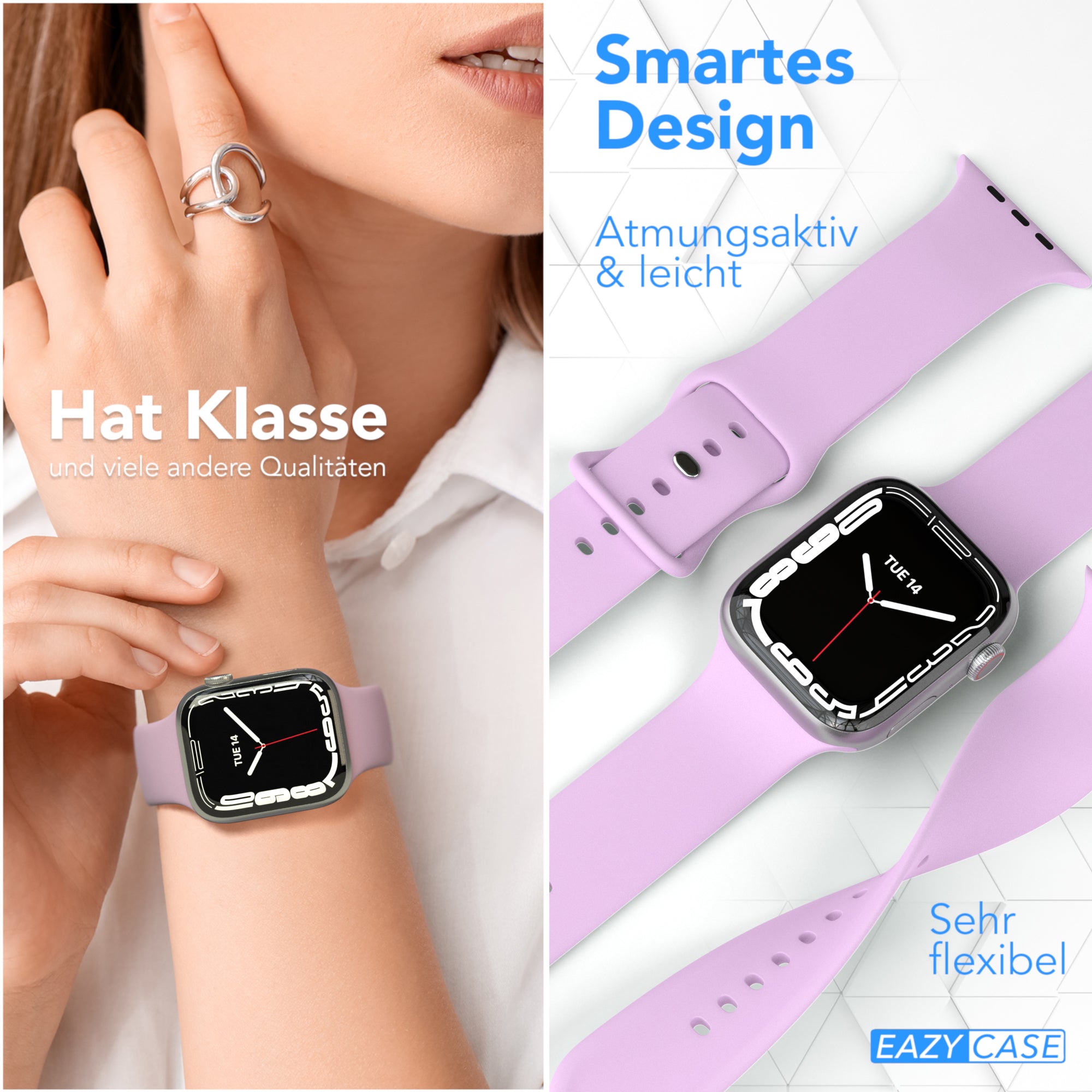 Apple Watch Silikon Armband mit Schnellverschluss von EAZY CASE 