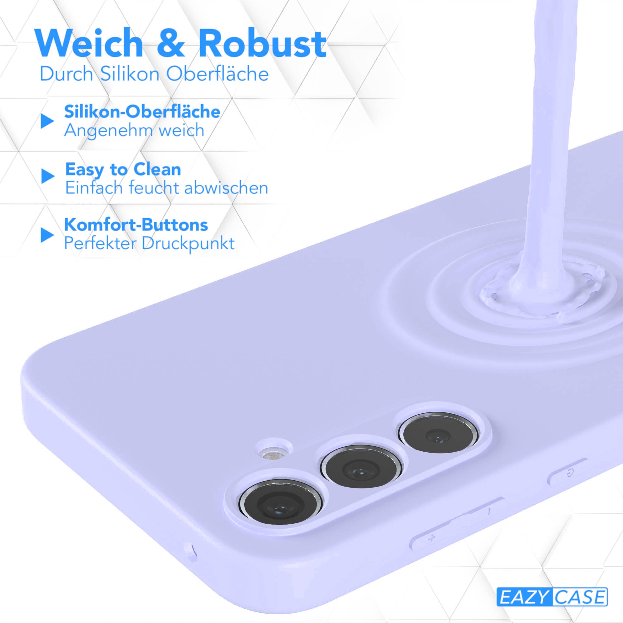 Samsung Galaxy A35 Silikonhülle mit Kameraschutz und Komfort-Buttons 