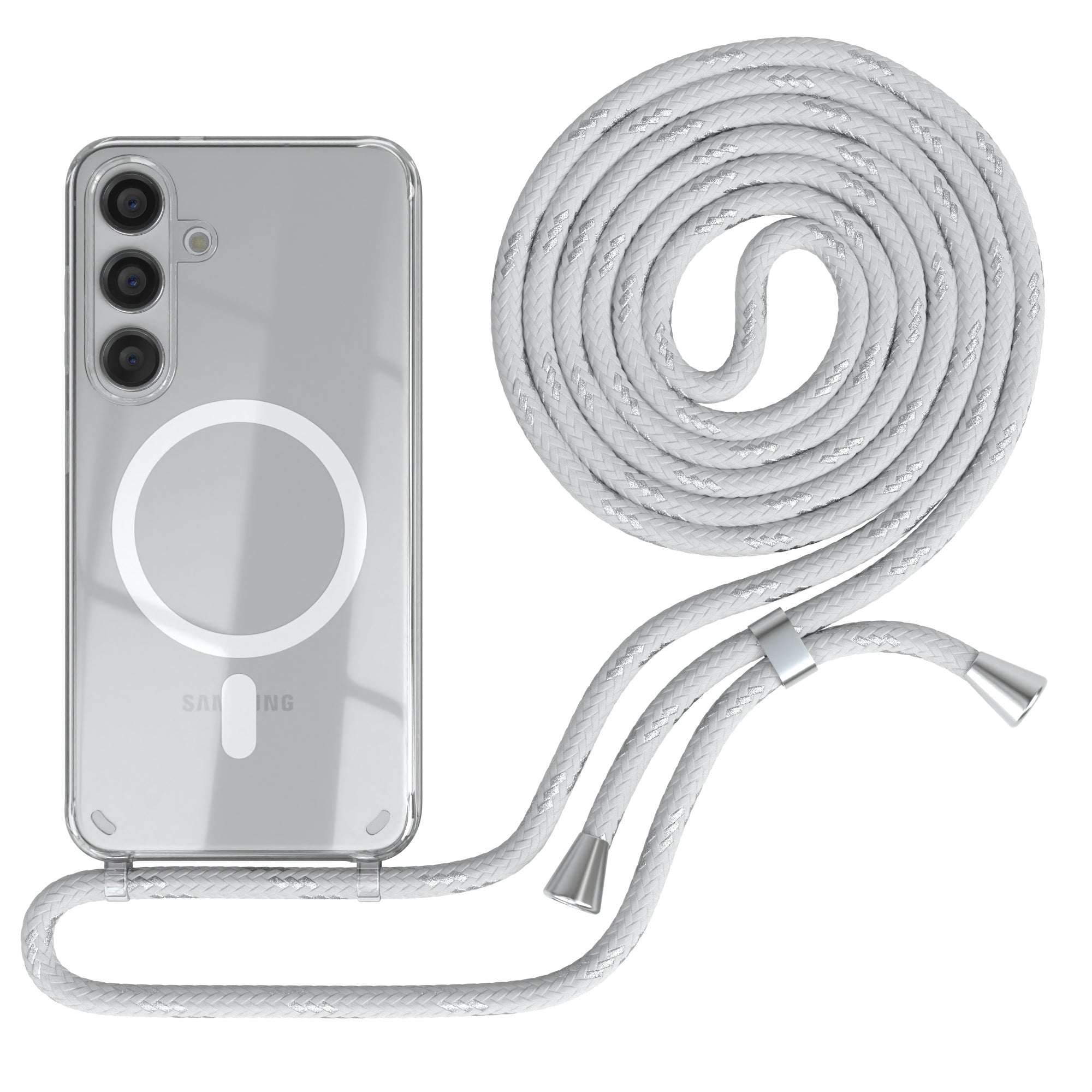 Galaxy S24 transparente Hülle + Kordel mit MagSafe