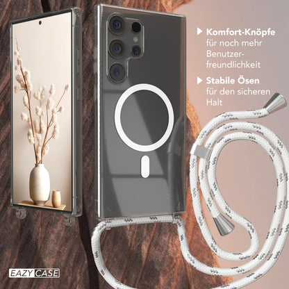 Galaxy S24 Ultra transparente Hülle + Kordel mit MagSafe