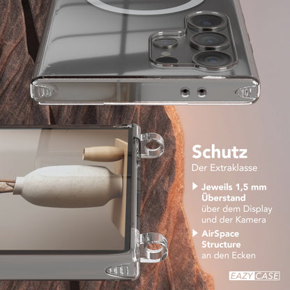 Galaxy S24 Ultra transparente Hülle + Kordel mit MagSafe