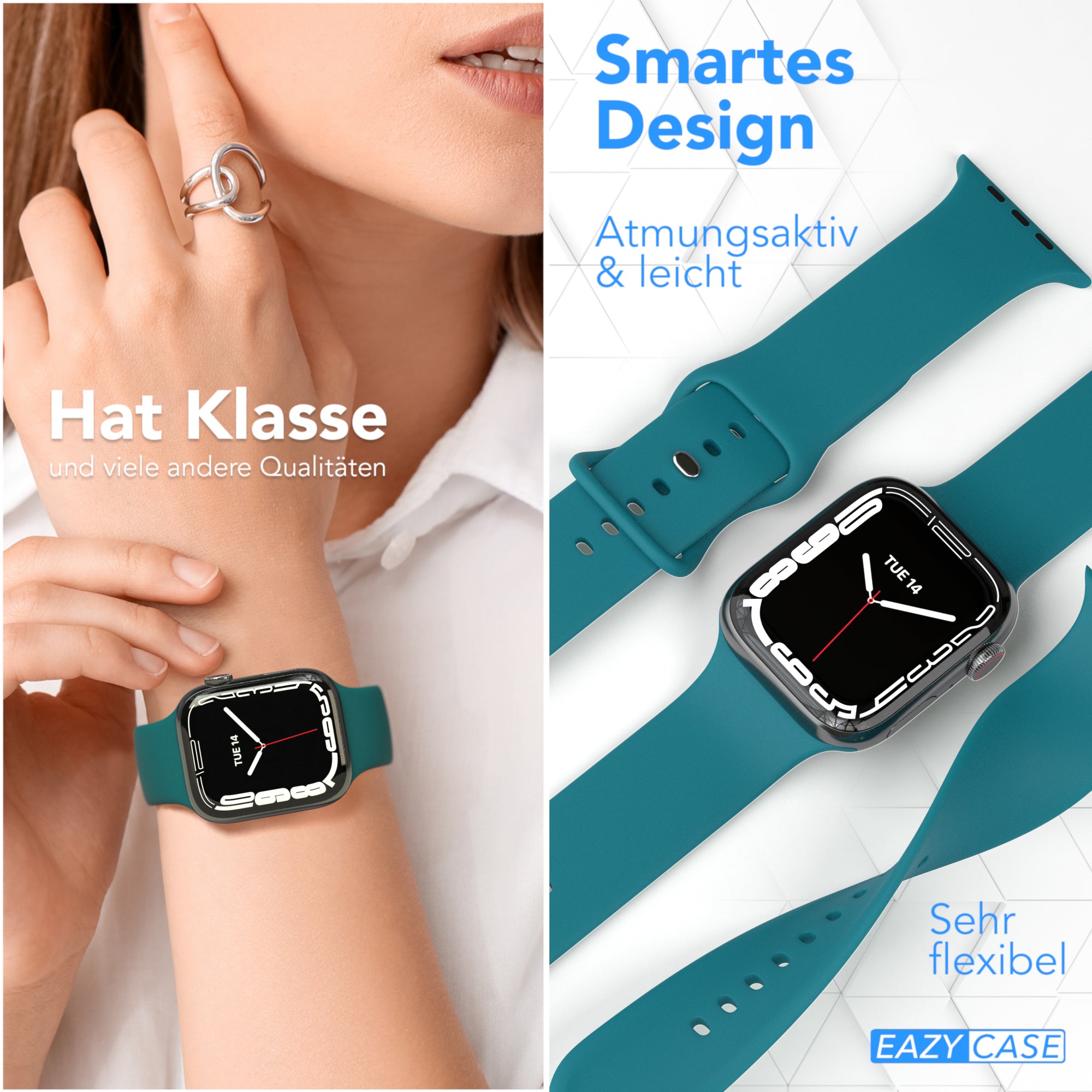 Apple Watch Silikon Armband mit Schnellverschluss von EAZY CASE 