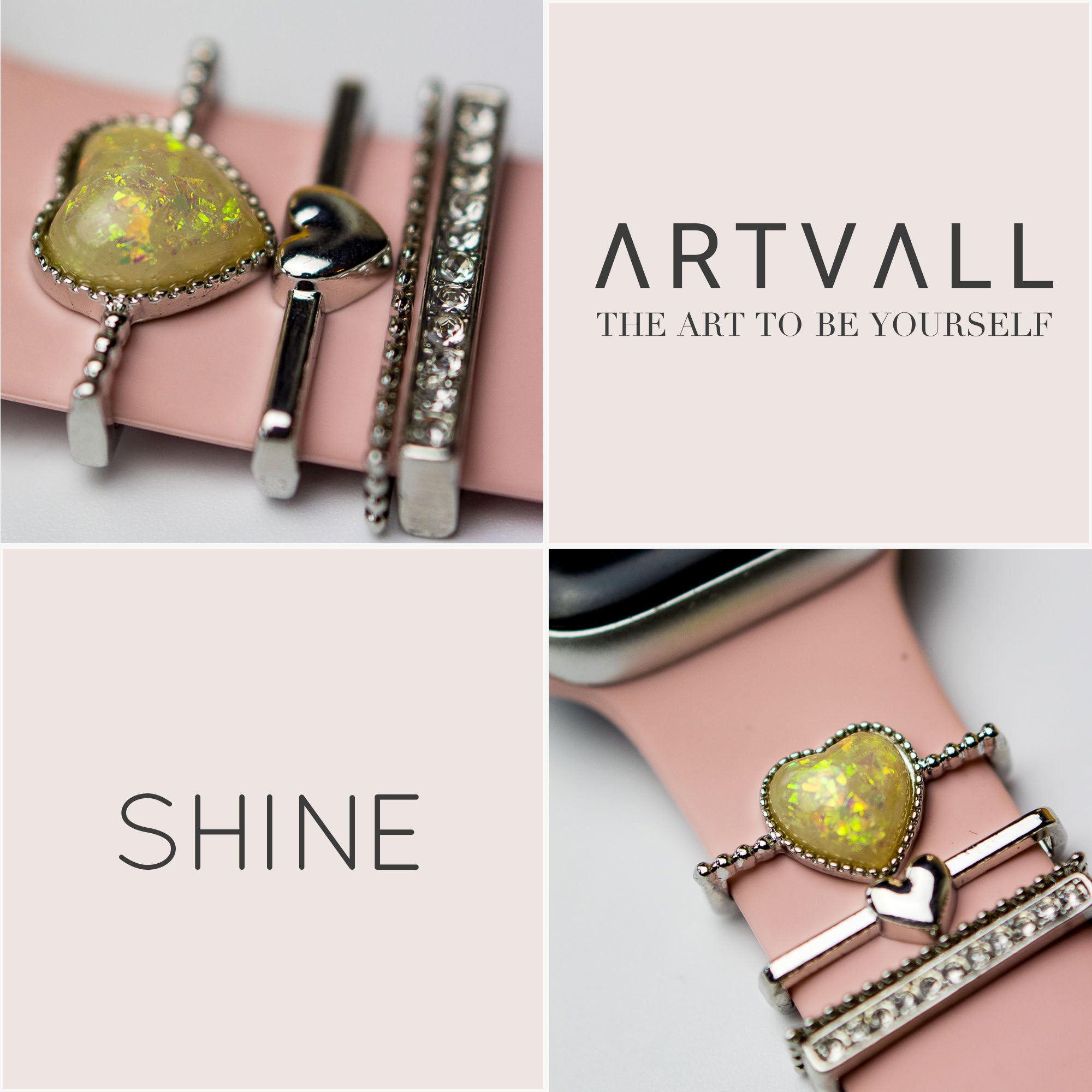 Apple Watch Charms Set verschiebbar Metall Anhänger Schmuckzubehör 