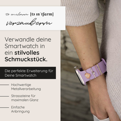 Apple Watch Charms Set verschiebbar Metall Anhänger Schmuckzubehör 