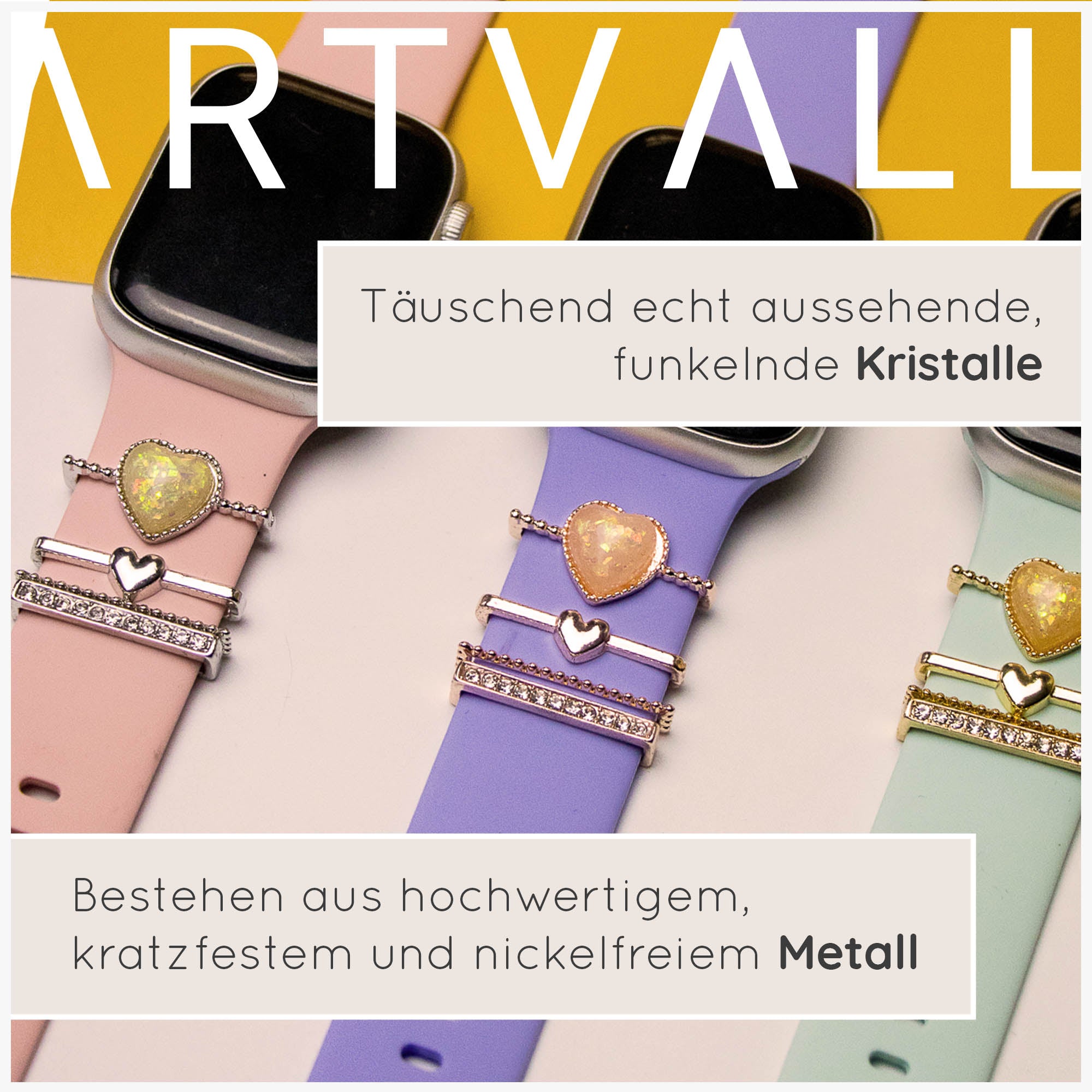 Apple Watch Charms Set verschiebbar Metall Anhänger Schmuckzubehör 