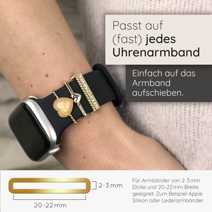 Apple Watch Charms Set verschiebbar Metall Anhänger Schmuckzubehör 