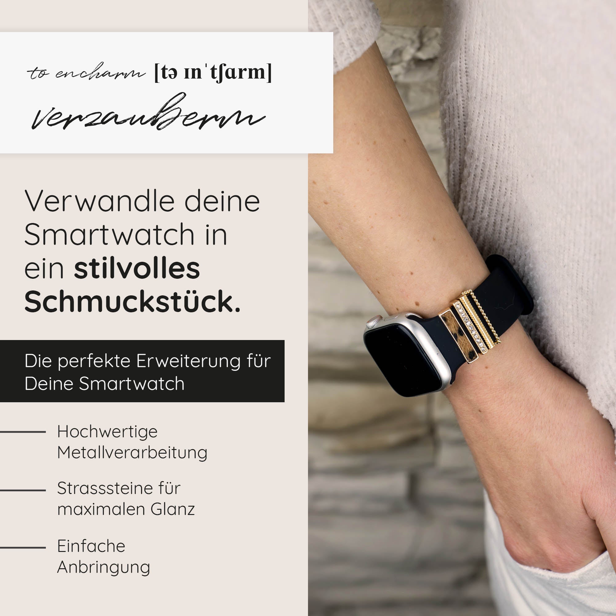 Apple Watch Charms Set verschiebbar Metall Anhänger Schmuckzubehör 