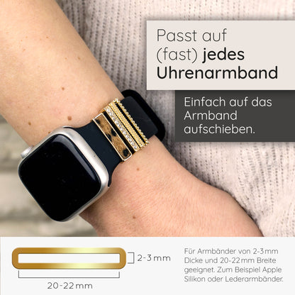 Apple Watch Charms Set verschiebbar Metall Anhänger Schmuckzubehör 