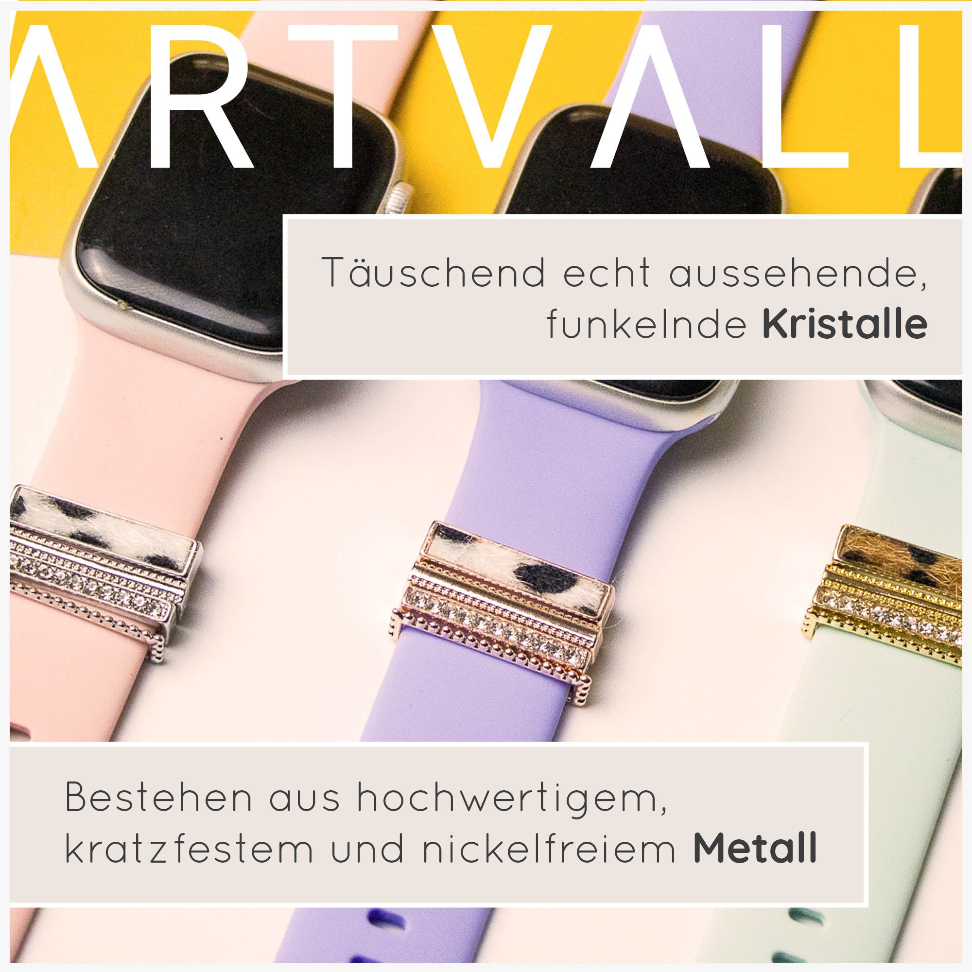 Apple Watch Charms Set verschiebbar Metall Anhänger Schmuckzubehör 