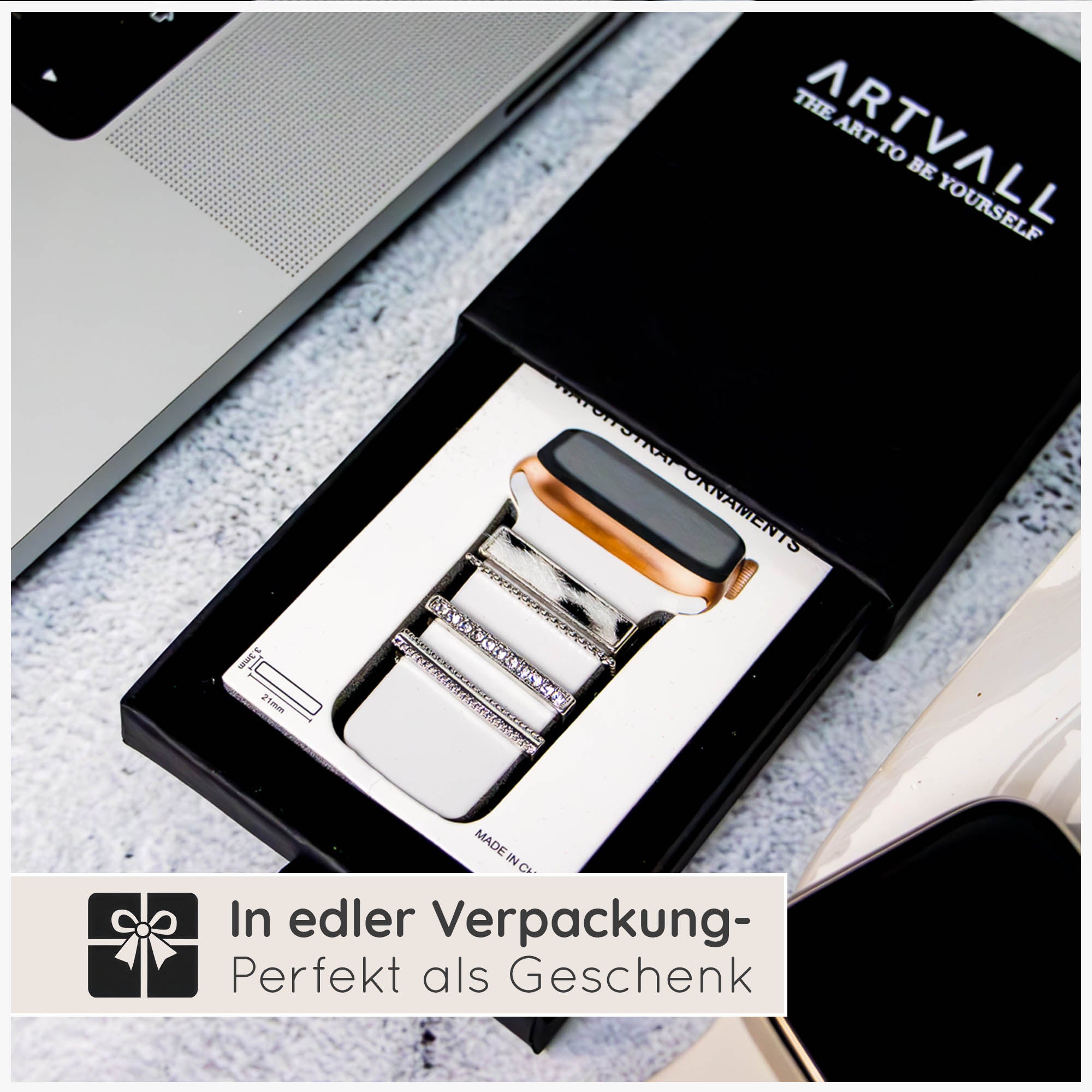 Apple Watch Charms Set verschiebbar Metall Anhänger Schmuckzubehör 