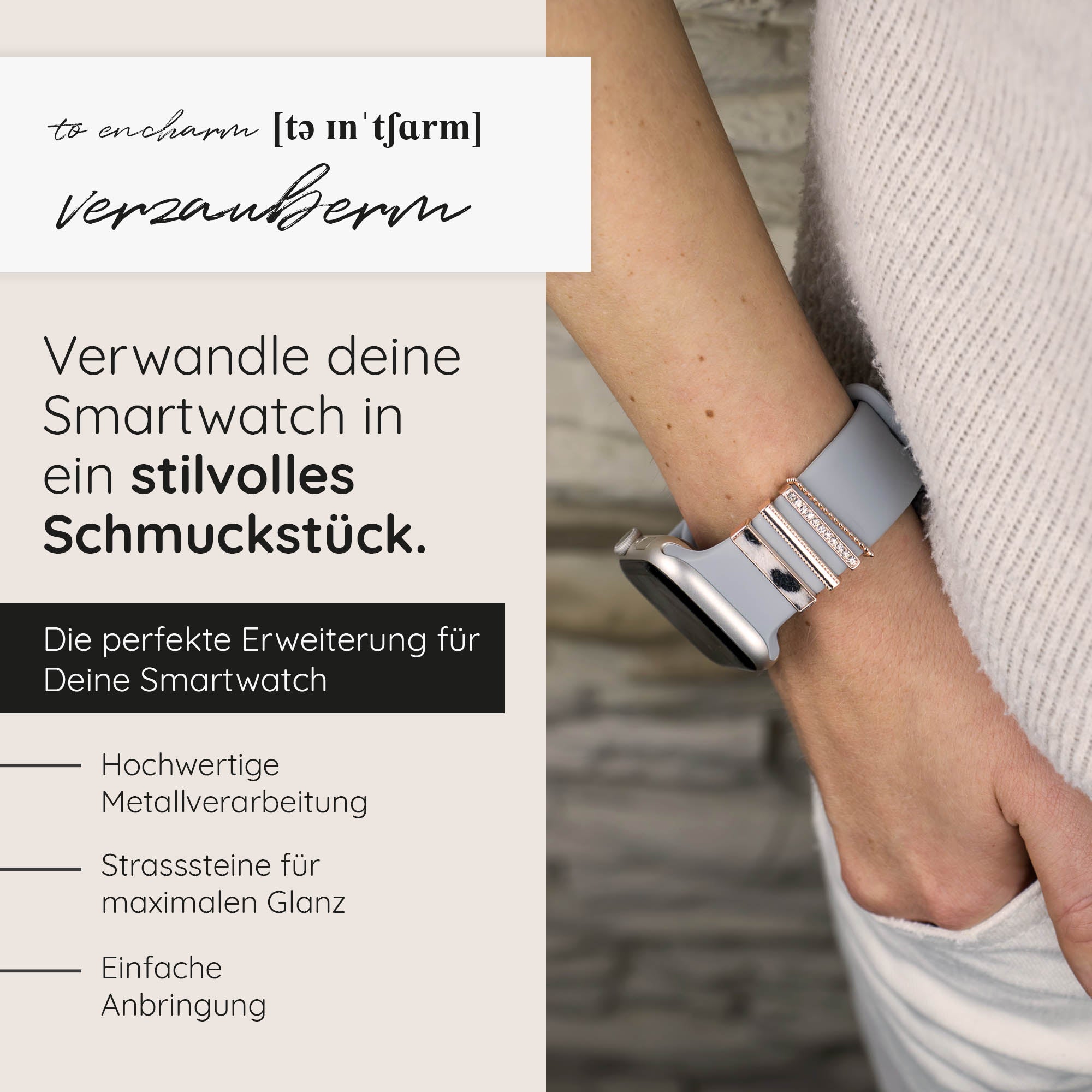 Apple Watch Charms Set verschiebbar Metall Anhänger Schmuckzubehör 