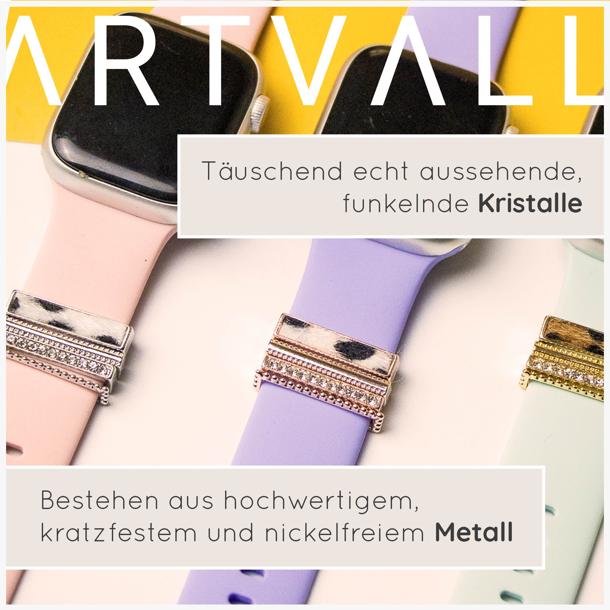 Apple Watch Charms Set verschiebbar Metall Anhänger Schmuckzubehör 