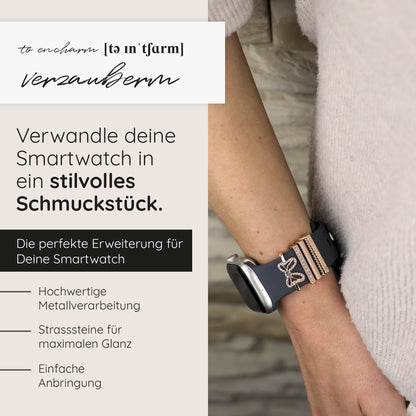 Apple Watch Charms Set verschiebbar Metall Anhänger Schmuckzubehör 