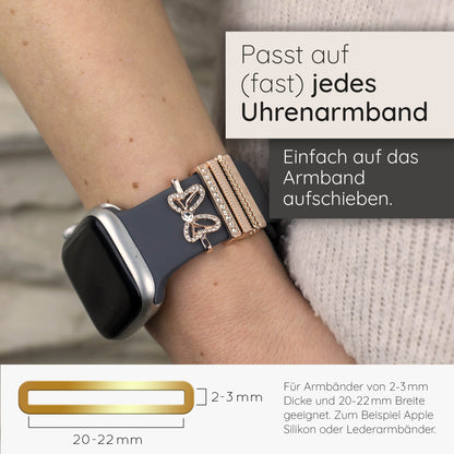 Apple Watch Charms Set verschiebbar Metall Anhänger Schmuckzubehör 