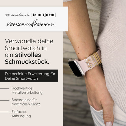 Apple Watch Charms Set verschiebbar Metall Anhänger Schmuckzubehör 