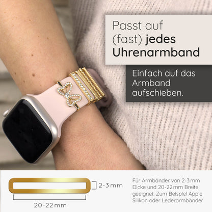 Apple Watch Charms Set verschiebbar Metall Anhänger Schmuckzubehör 