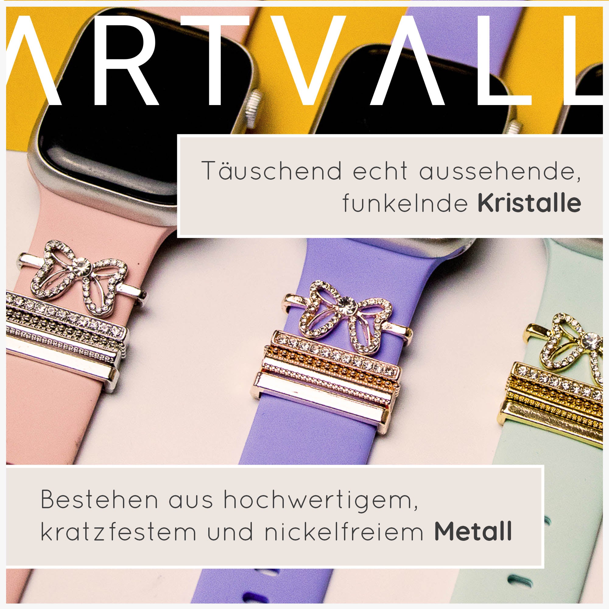 Apple Watch Charms Set verschiebbar Metall Anhänger Schmuckzubehör 