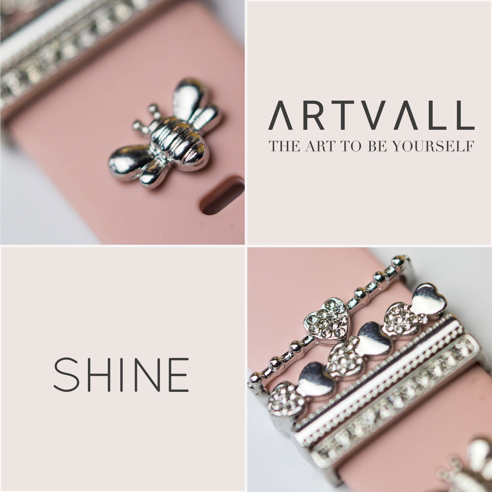 Apple Watch Charms Set verschiebbar Metall Anhänger Schmuckzubehör 