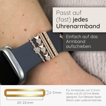 Apple Watch Charms Set verschiebbar Metall Anhänger Schmuckzubehör 