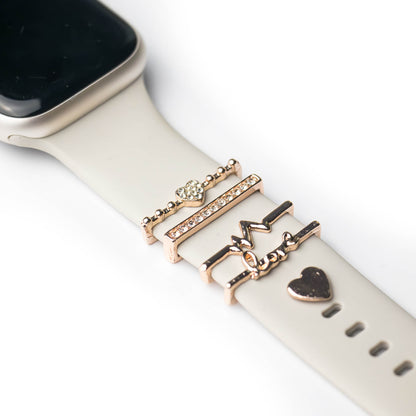 Apple Watch Charms Set verschiebbar Metall Anhänger Schmuckzubehör 