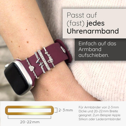 Apple Watch Charms Set verschiebbar Metall Anhänger Schmuckzubehör 