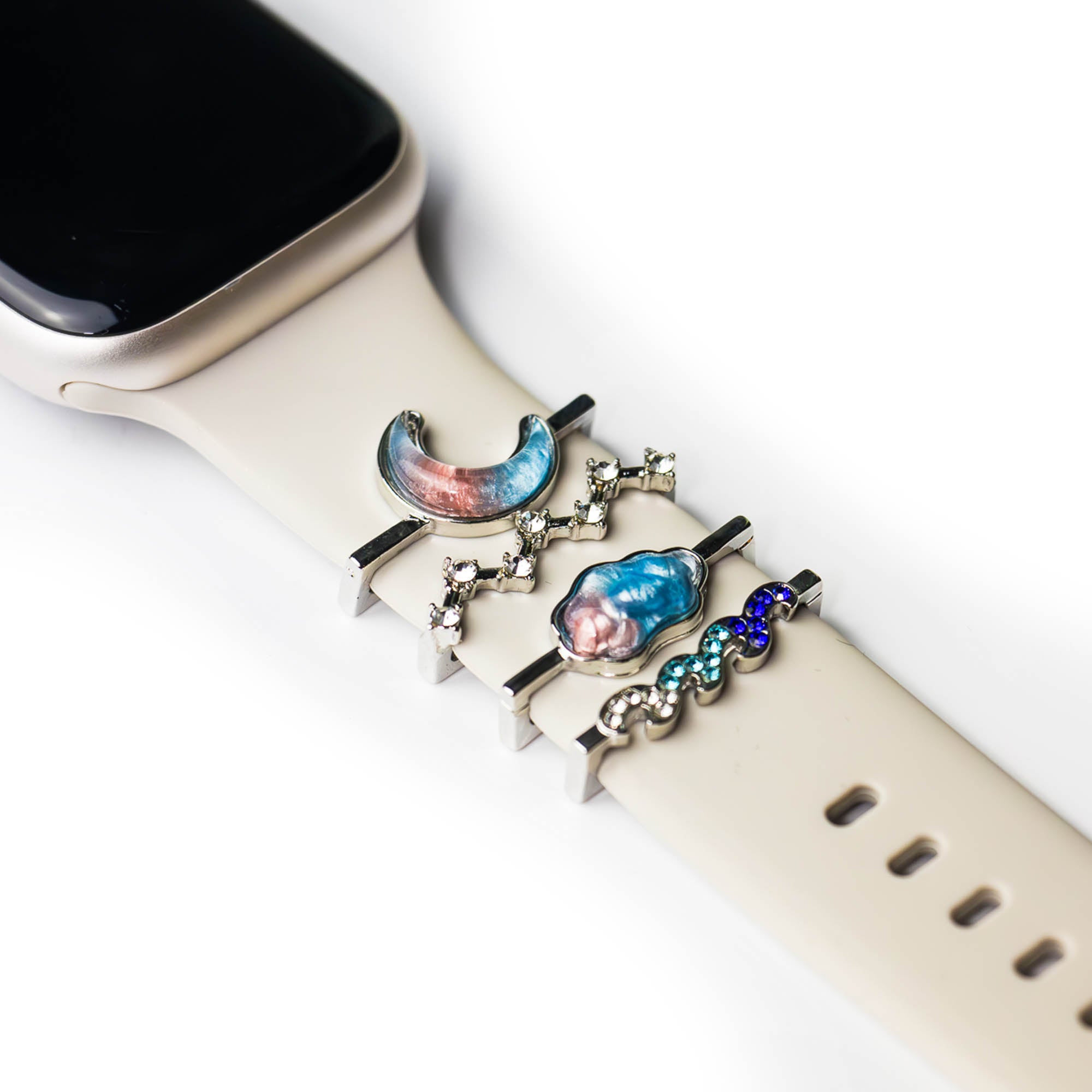 Apple Watch Charms Set verschiebbar Metall Anhänger Schmuckzubehör 