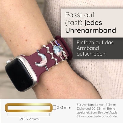 Apple Watch Charms Set verschiebbar Metall Anhänger Schmuckzubehör 