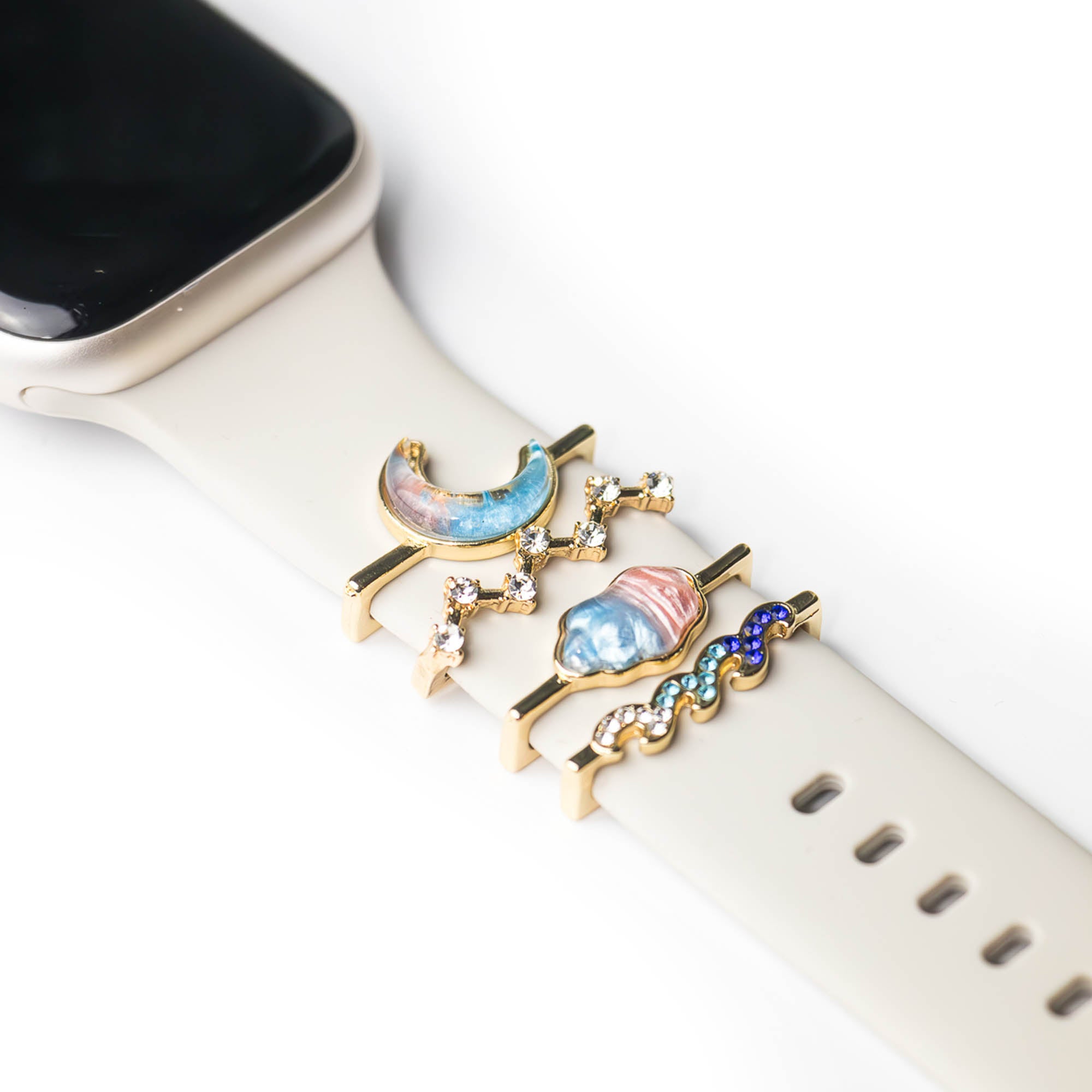 Apple Watch Charms Set verschiebbar Metall Anhänger Schmuckzubehör 