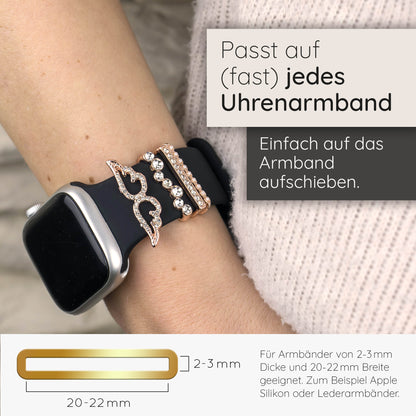 Apple Watch Charms Set verschiebbar Metall Anhänger Schmuckzubehör 