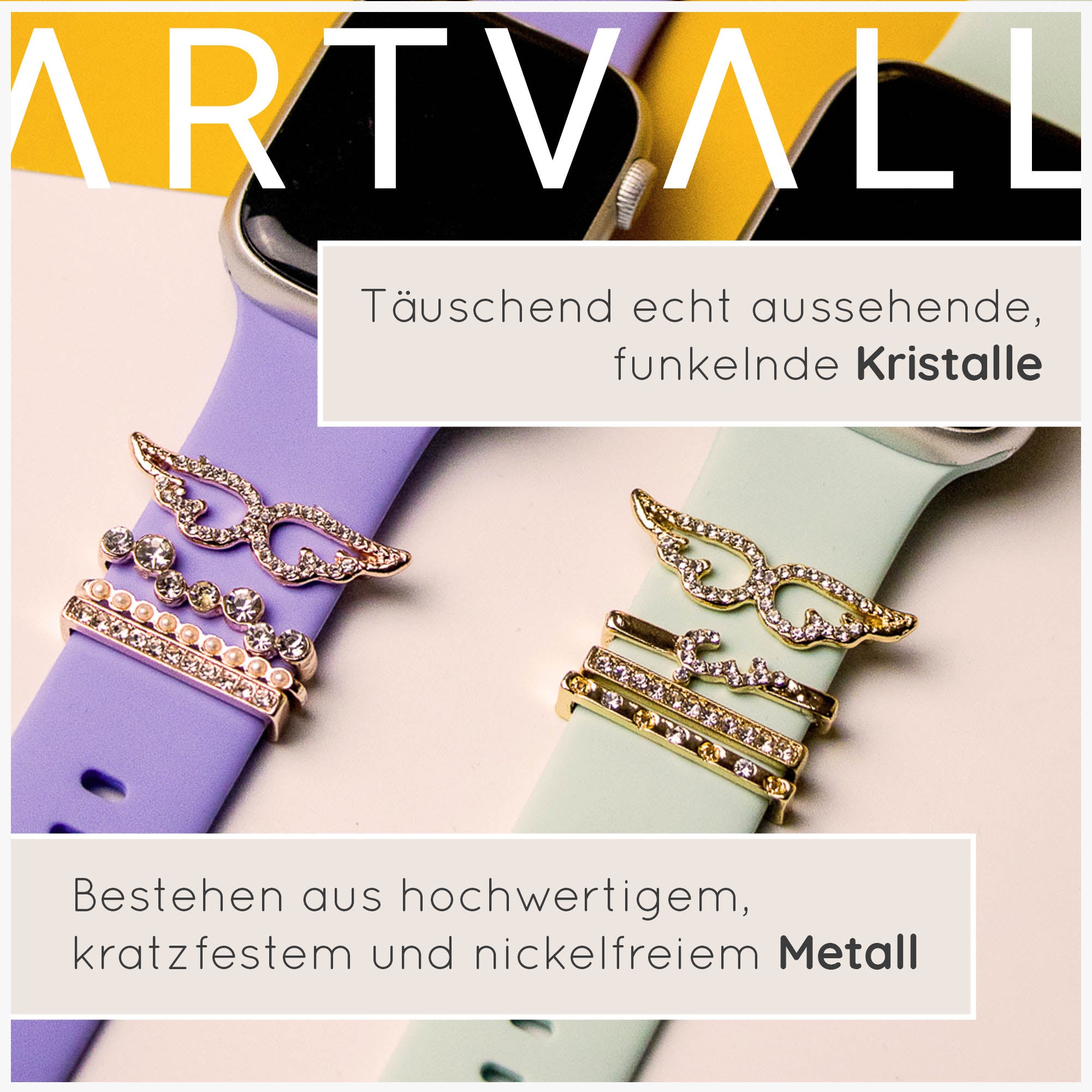 Apple Watch Charms Set verschiebbar Metall Anhänger Schmuckzubehör 