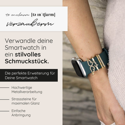 Apple Watch Charms Set verschiebbar Metall Anhänger Schmuckzubehör 