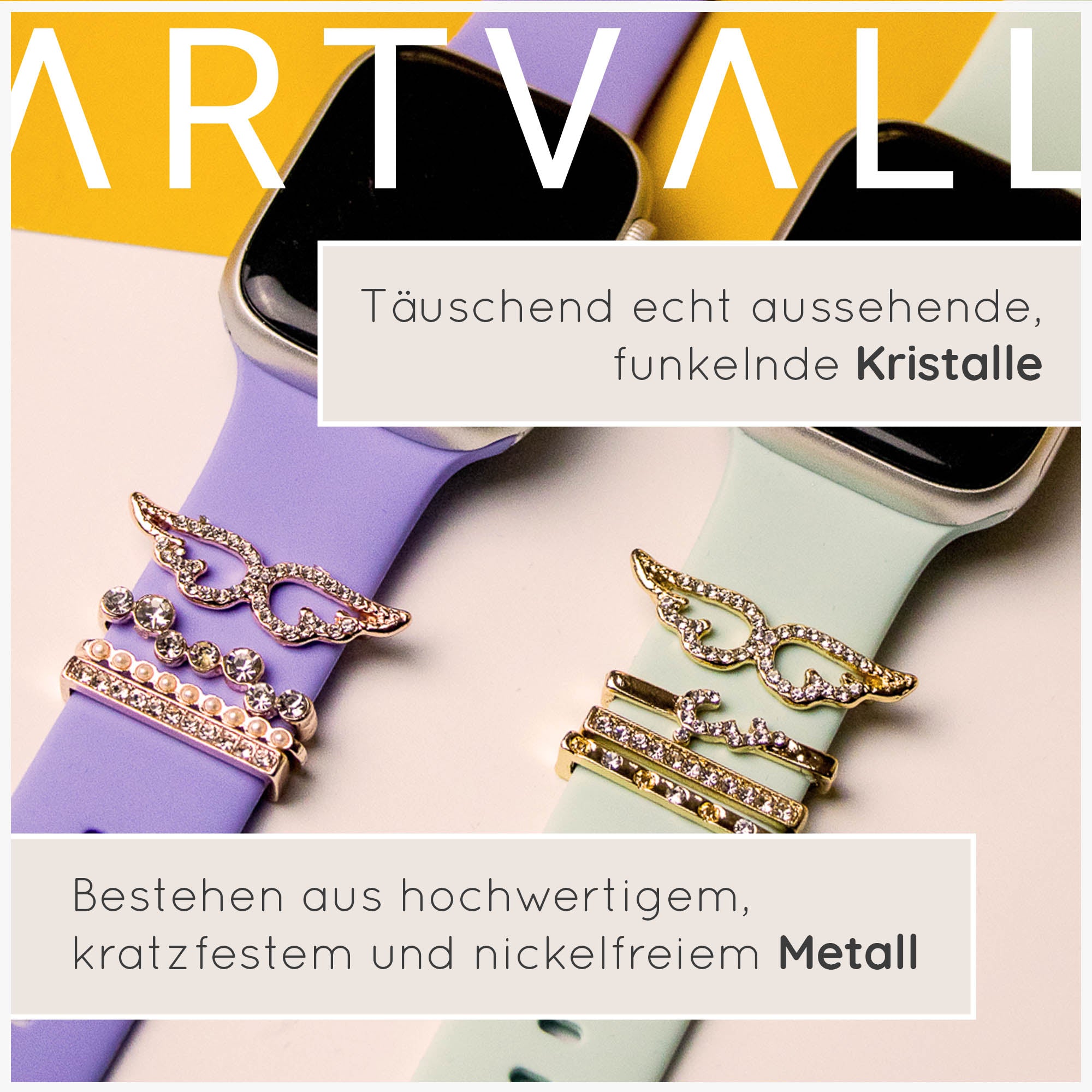 Apple Watch Charms Set verschiebbar Metall Anhänger Schmuckzubehör 