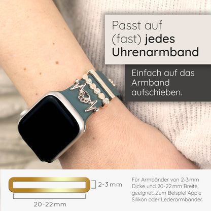 Apple Watch Charms Set verschiebbar Metall Anhänger Schmuckzubehör 