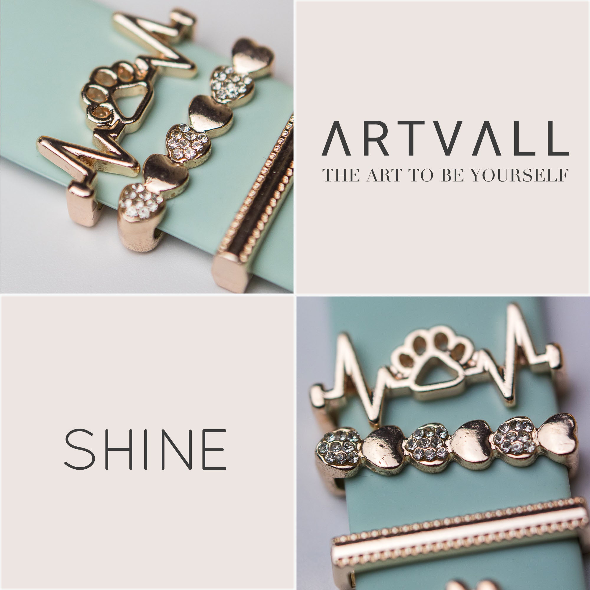 Apple Watch Charms Set verschiebbar Metall Anhänger Schmuckzubehör 