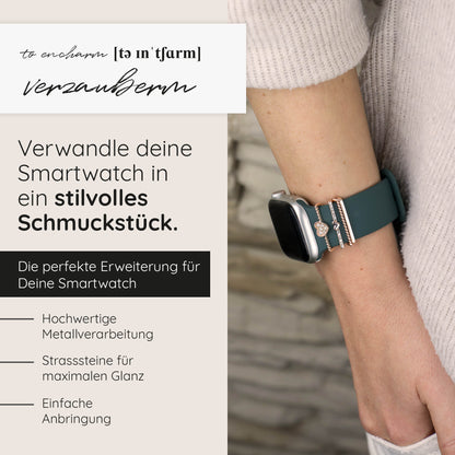 Apple Watch Charms Set verschiebbar Metall Anhänger Schmuckzubehör 