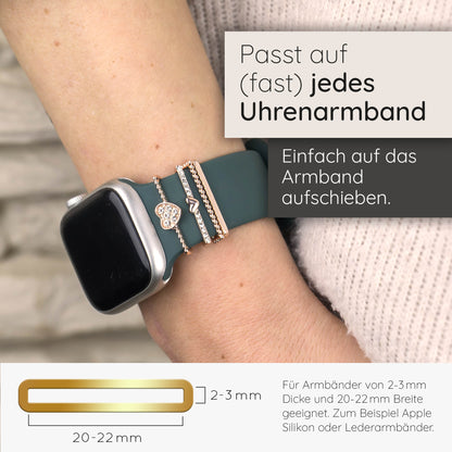 Apple Watch Charms Set verschiebbar Metall Anhänger Schmuckzubehör 