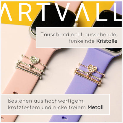Apple Watch Charms Set verschiebbar Metall Anhänger Schmuckzubehör 