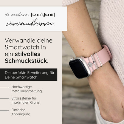 Apple Watch Charms Set verschiebbar Metall Anhänger Schmuckzubehör 
