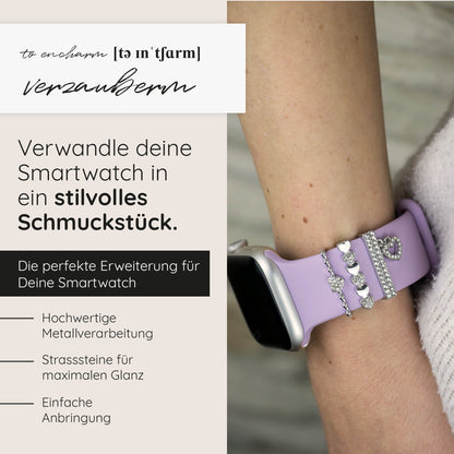 Apple Watch Charms Set verschiebbar Metall Anhänger Schmuckzubehör 