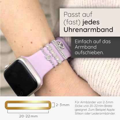 Apple Watch Charms Set verschiebbar Metall Anhänger Schmuckzubehör 
